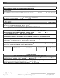Application for 2nd Temporary Permit - South Dakota, Page 2
