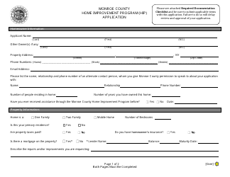 Application Form - Home Improvement Program - Monroe County, New York, Page 3