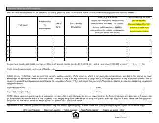 Application Form - Home Improvement Program - Monroe County, New York, Page 4