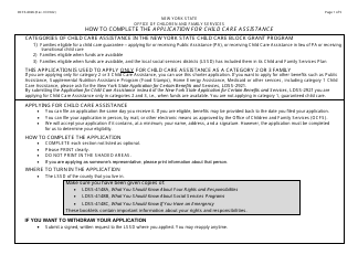 Document preview: Instructions for Form OCFS-6025 Application for Child Care Assistance - New York