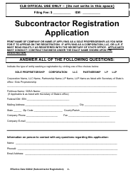 Commercial Subcontractor Registration Application - Arkansas, Page 4