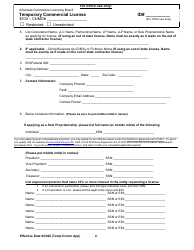 Temporary Commercial Licensing Application - Arkansas, Page 2