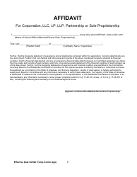 Temporary Commercial Licensing Application - Arkansas, Page 7