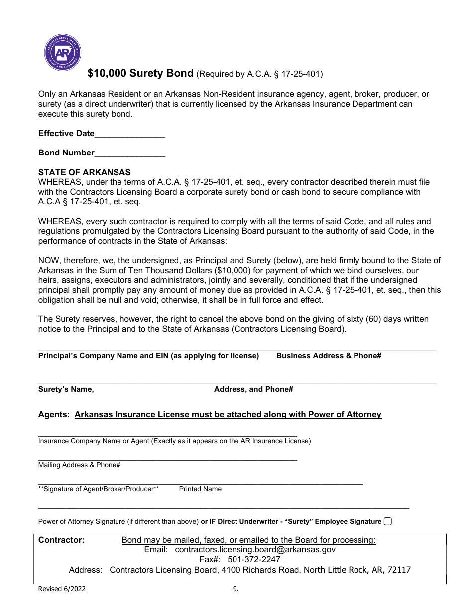 Temporary Commercial Licensing Application - Arkansas, Page 9
