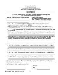 Temporary Residential Builder License Application - Arkansas, Page 5