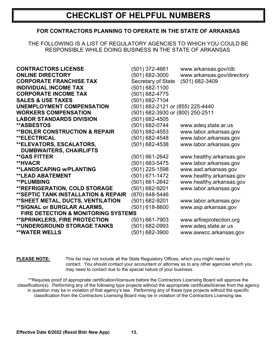Residential Builders New Application - Arkansas, Page 13