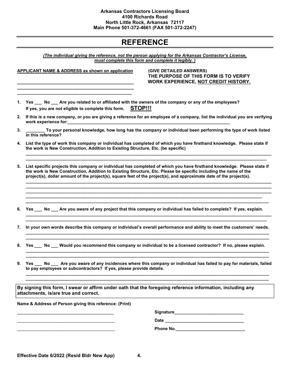 Residential Builders New Application - Arkansas, Page 4