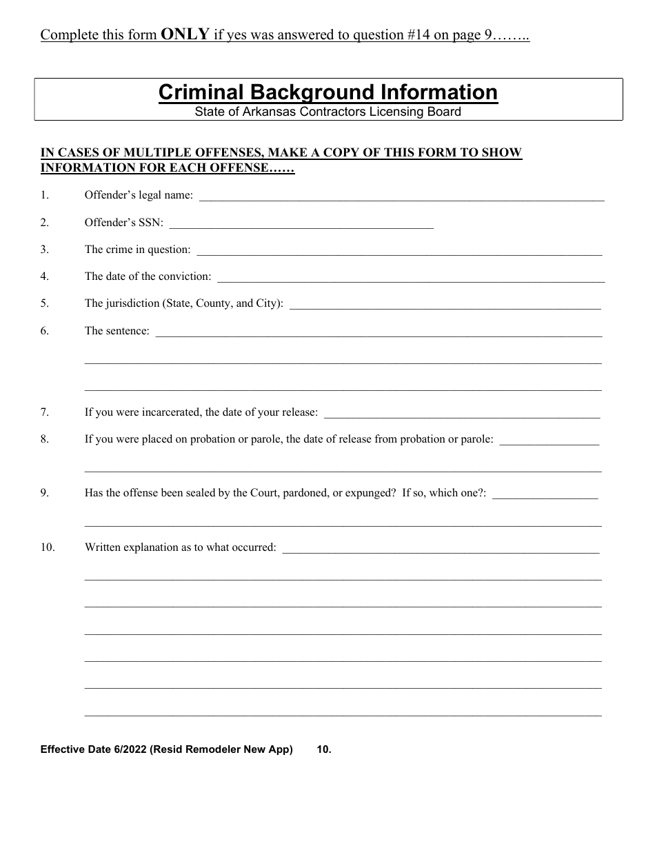 Residential Remodeler New Application - Arkansas, Page 10