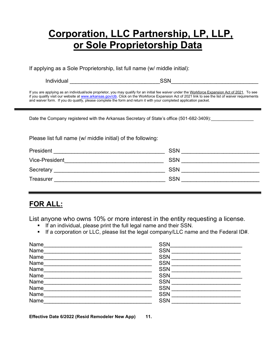 Residential Remodeler New Application - Arkansas, Page 11