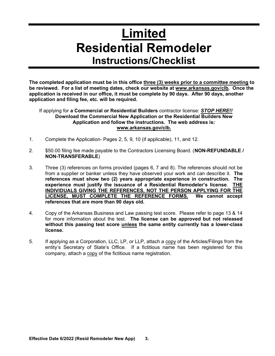 Residential Remodeler New Application - Arkansas, Page 3