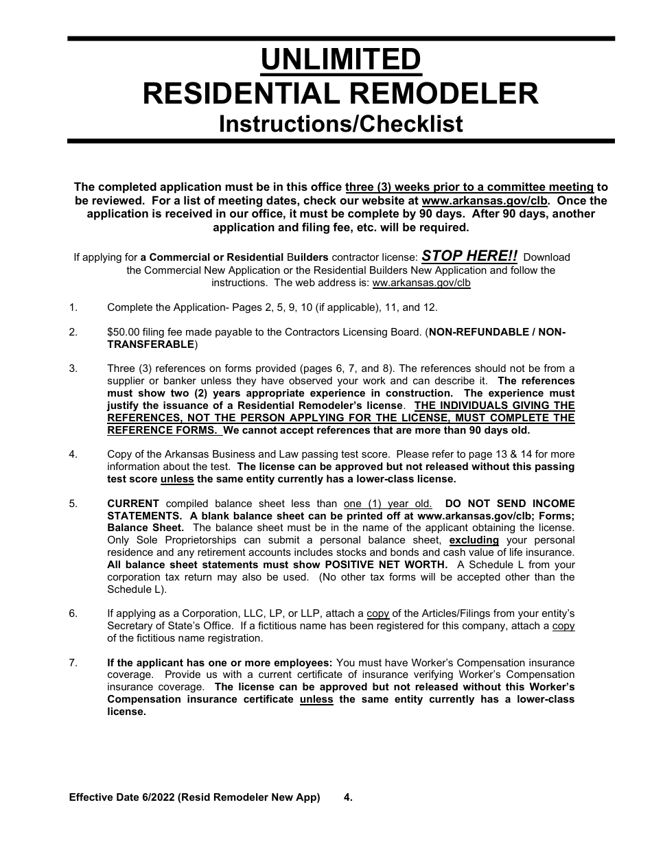 Residential Remodeler New Application - Arkansas, Page 4