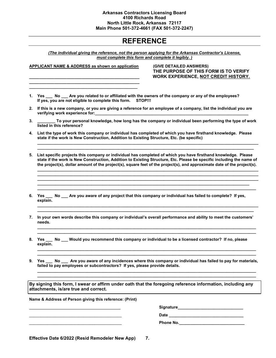 Residential Remodeler New Application - Arkansas, Page 7