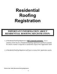 Residential Roofing Registration - Arkansas, Page 2