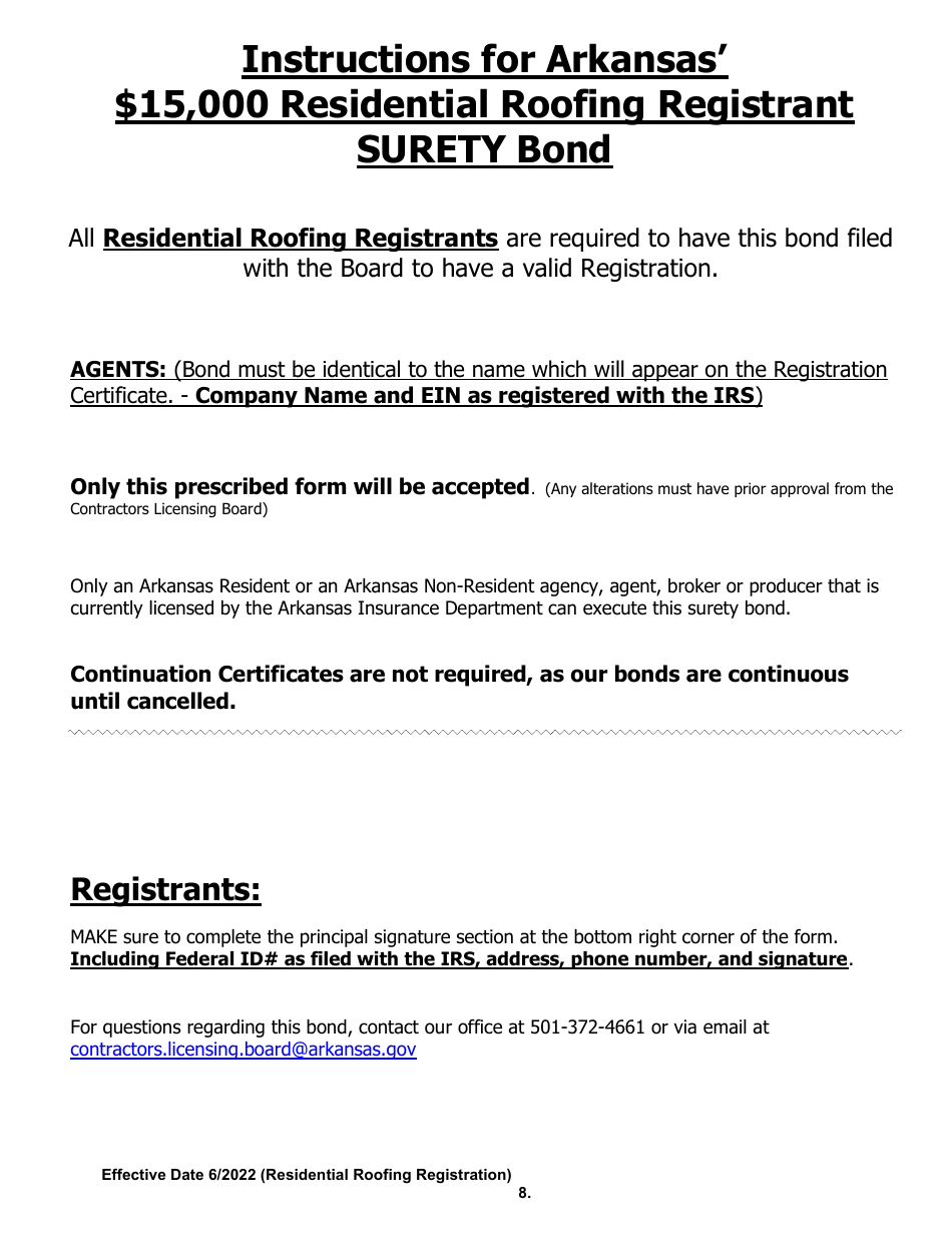 Residential Roofing Registration - Arkansas, Page 8