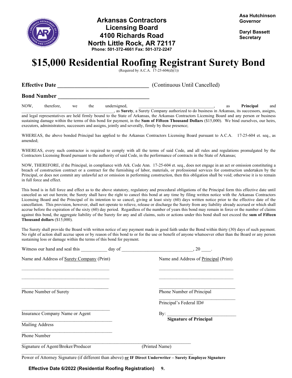 Arkansas Residential Roofing Registration Fill Out, Sign Online and