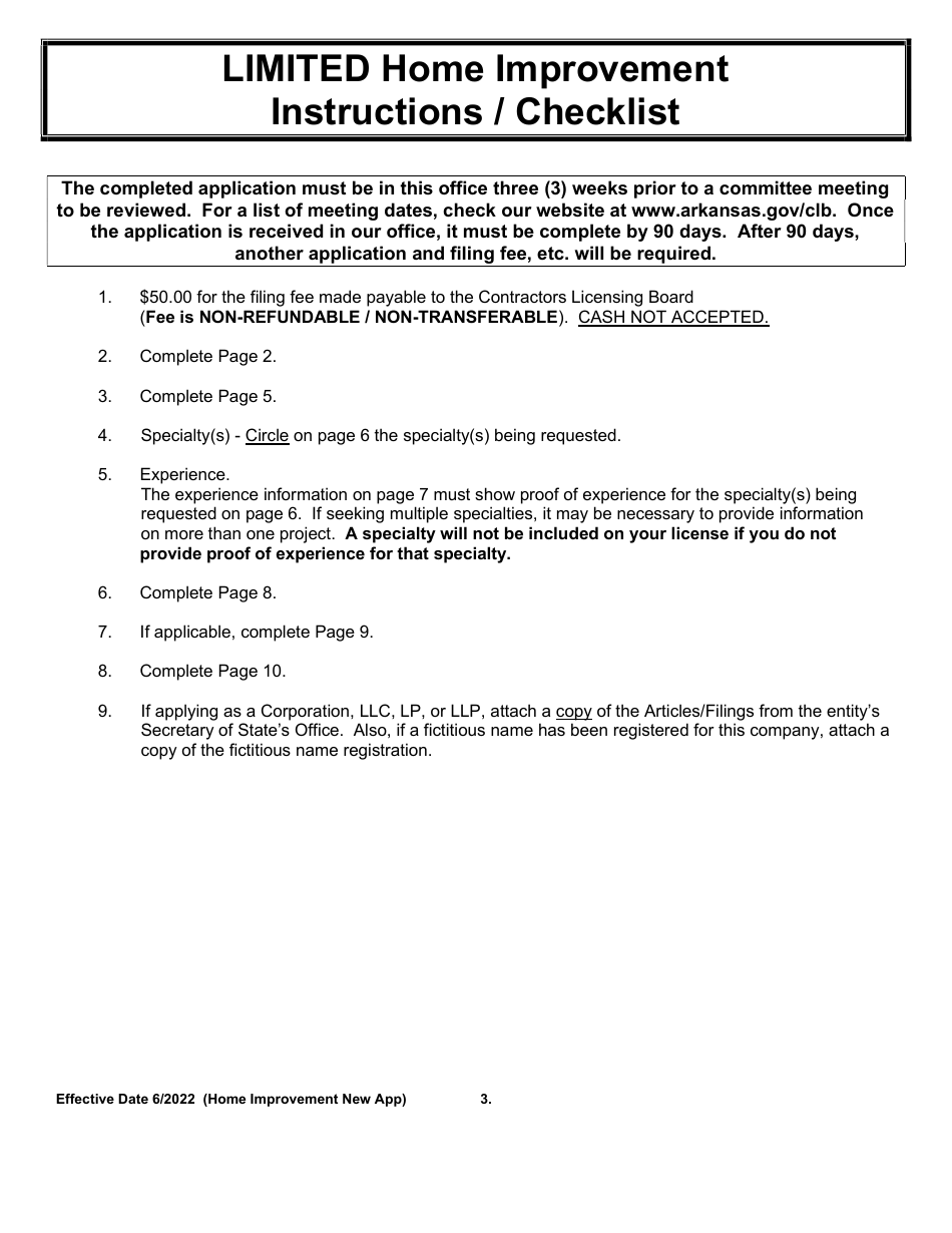 Home Improvement Specialty New Application - Arkansas, Page 3