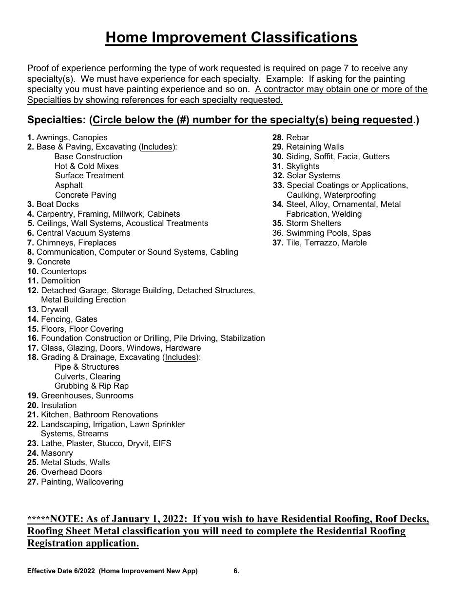 Home Improvement Specialty New Application - Arkansas, Page 6