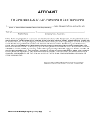 Temporary Home Improvement Specialty Licensing Application - Arkansas, Page 6