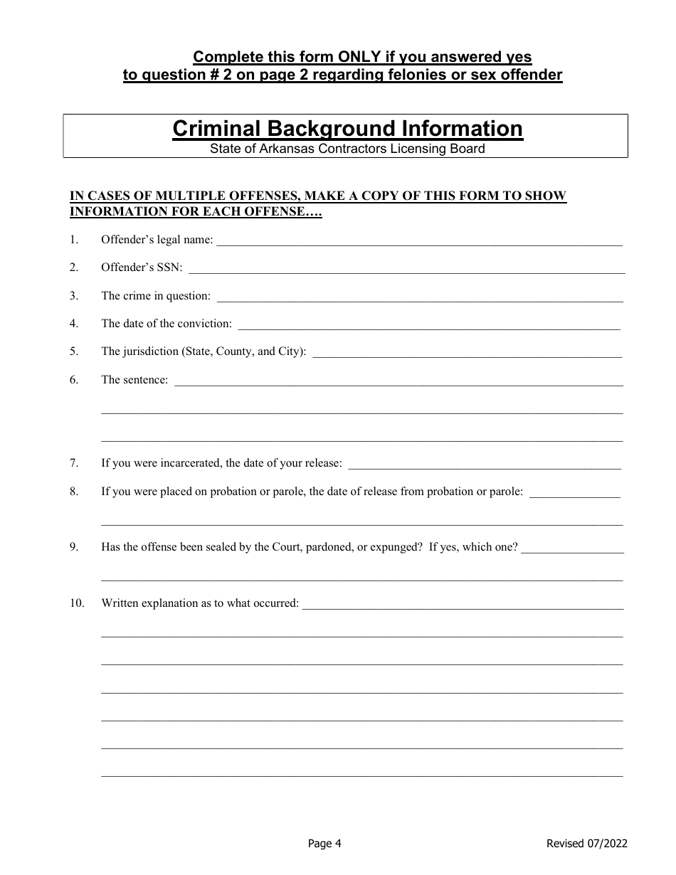 Qualifier Change Form - Arkansas, Page 4