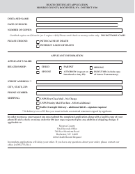 Document preview: Death Certificate Application - New York