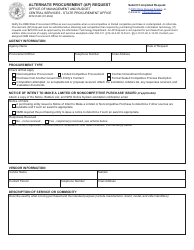 Form SFN51403 Alternate Procurement (Ap) Request - North Dakota