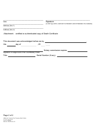 Form CC15:41 Affidavit for Transfer of Real Property Without Probate - Nebraska, Page 2