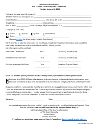 Document preview: Form AD2:10 Oral Exam for Court Interpreter Certification - Nebraska