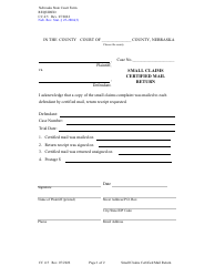 Form CC4:5 Small Claims Certified Mail Instruction and Return - Nebraska