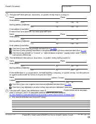 Form SC-100 Plaintiff&#039;s Claim and Order to Go to Small Claims Court - California, Page 2