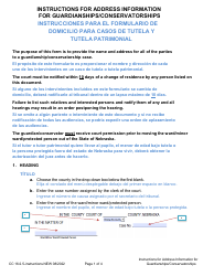 Instructions for Form CC16:2.5 Address Information for Guardianships/Conservatorships - Nebraska (English/Spanish)