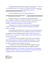 Form DC6:4.1 Complaint for Dissolution of Marriage (No Children) - Nebraska (English/Spanish), Page 2