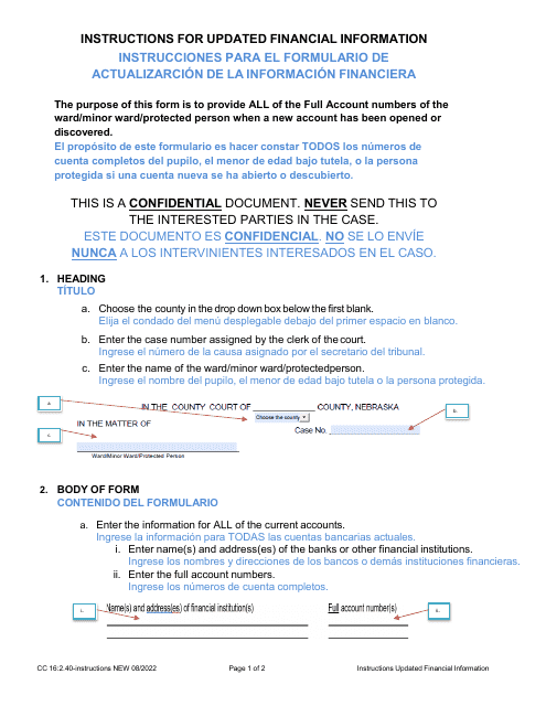 Form CC16:2.40  Printable Pdf