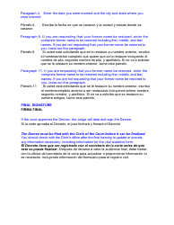 Instructions for Form DC6:4.6 Decree of Dissolution (No Children) - Nebraska (English/Spanish), Page 2