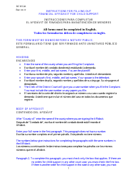 Document preview: Instructions for Form DC6:5.2 Financial Affidavit for Child Support - Nebraska (English/Spanish)