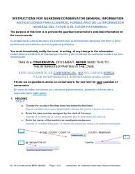 Instructions for Form CC16:2.4 General Information for Guardian/Conservator - Nebraska (English/Spanish)