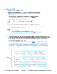 Instructions for Form CC16:2.4 General Information for Guardian/Conservator - Nebraska (English/Spanish), Page 2