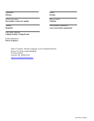 Form AD2:08 Interpreter Complaint Form - Nebraska (English/Spanish), Page 3