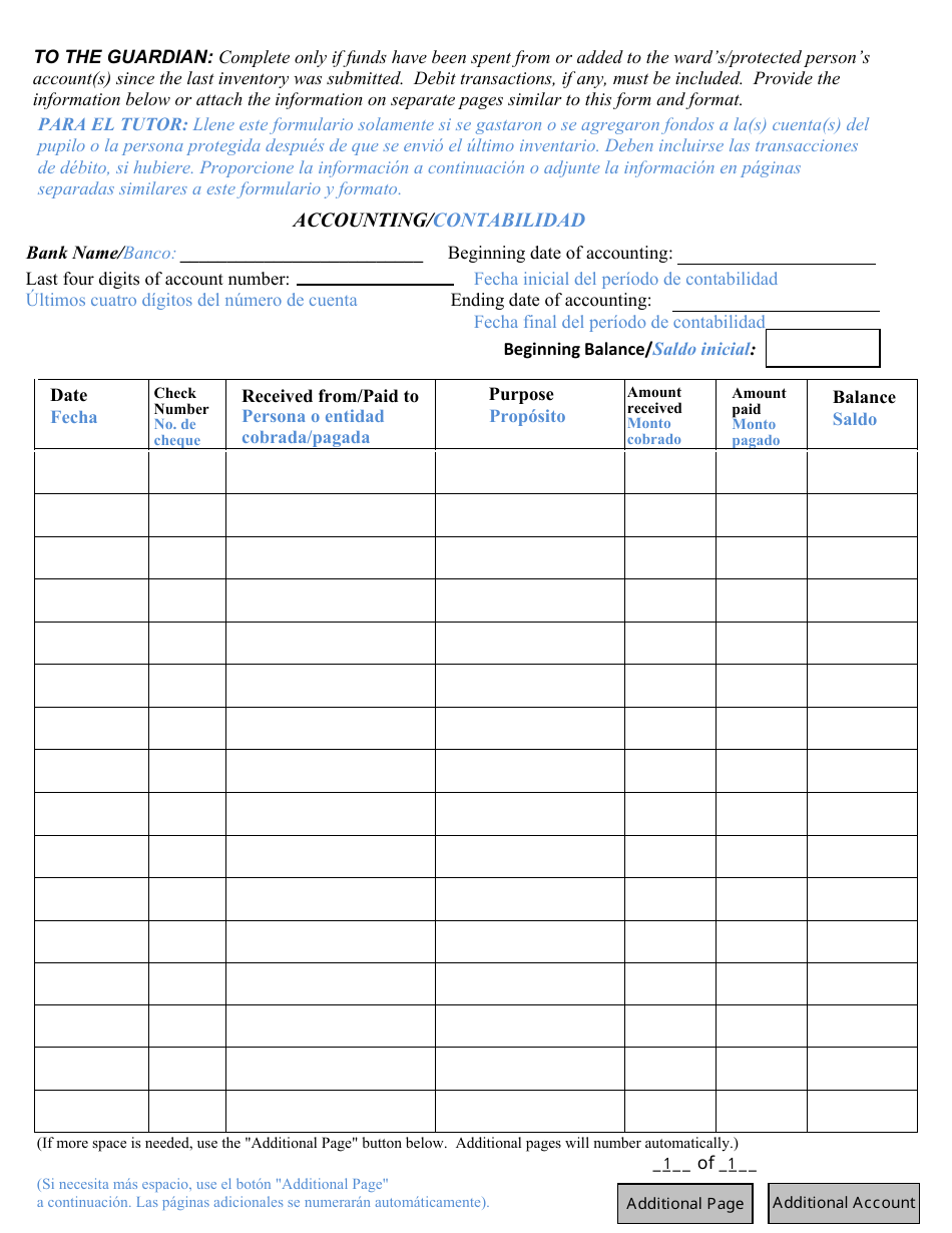 Form CC16:2.35 Packet C - Conservatorship Annual Reporting Forms - Nebraska (English / Spanish), Page 14