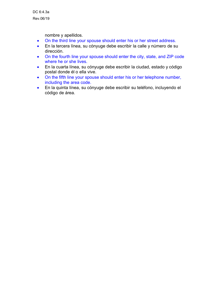 Instructions for Form DC6:4.3 Voluntary Appearance - Nebraska (English / Spanish), Page 2