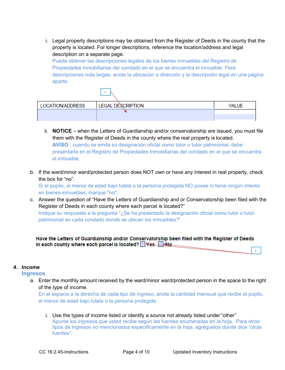 Instructions for Form CC16:2.45 Updated Inventory - Nebraska, Page 4