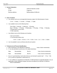 Application to Serve as Temporary Judge - California, Page 2