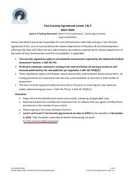 Form 05-23-007 Test Security Agreement Levels 1 &amp; 2 - Alaska