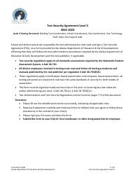 Document preview: Form 05-23-008 Test Security Agreement Level 3 - Alaska