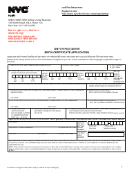 Form VR67 Birth Certificate Application - New York City (English/Bengali)