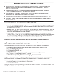Form VR67 Birth Certificate Application - New York City (English/Polish), Page 3