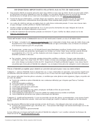 Form VR67 Birth Certificate Application - New York City (English/French), Page 3