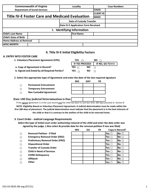 Form 032-03-0635-08-ENG  Printable Pdf