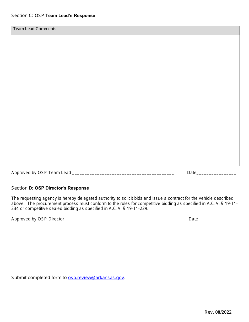 Request for Authority to Solicit for Vehicle - Arkansas, Page 2