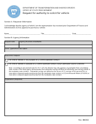 Document preview: Request for Authority to Solicit for Vehicle - Arkansas