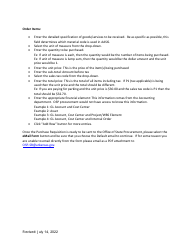 Instructions for Service Bureau Purchase Requisition Form - Arkansas, Page 2